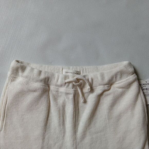 Treasure & Bond Ivory Cream Ribbed Drawstring Joggers Girls Size Large 10/12 - Picture 13 of 14